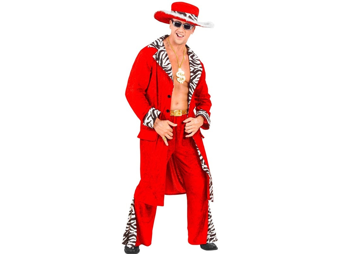 Fato de Rei dos Cafetões em veludo vermelho para homem