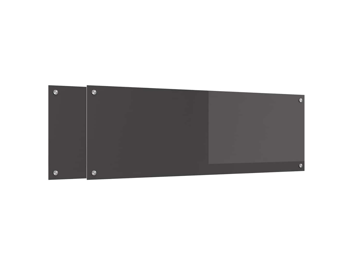 Conjunto 2 Backsplash De Vidro Temperado Para Cozinha Vidaxl Cinzento Vidro Temperado