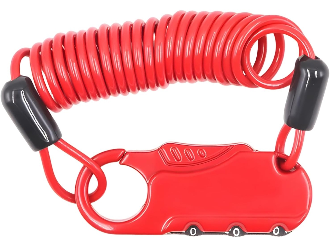 Cadeado De Cabo Com Combinação Reconfigurável, Cabo De Aço 1m, Cadeado Leve Para Capacete, Para Uso Em Academia, Viagens