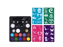 Kit De Pintura Facial E Corporal À Base De Água Com 12 Cores Vívidas Para Cosplay E Diy