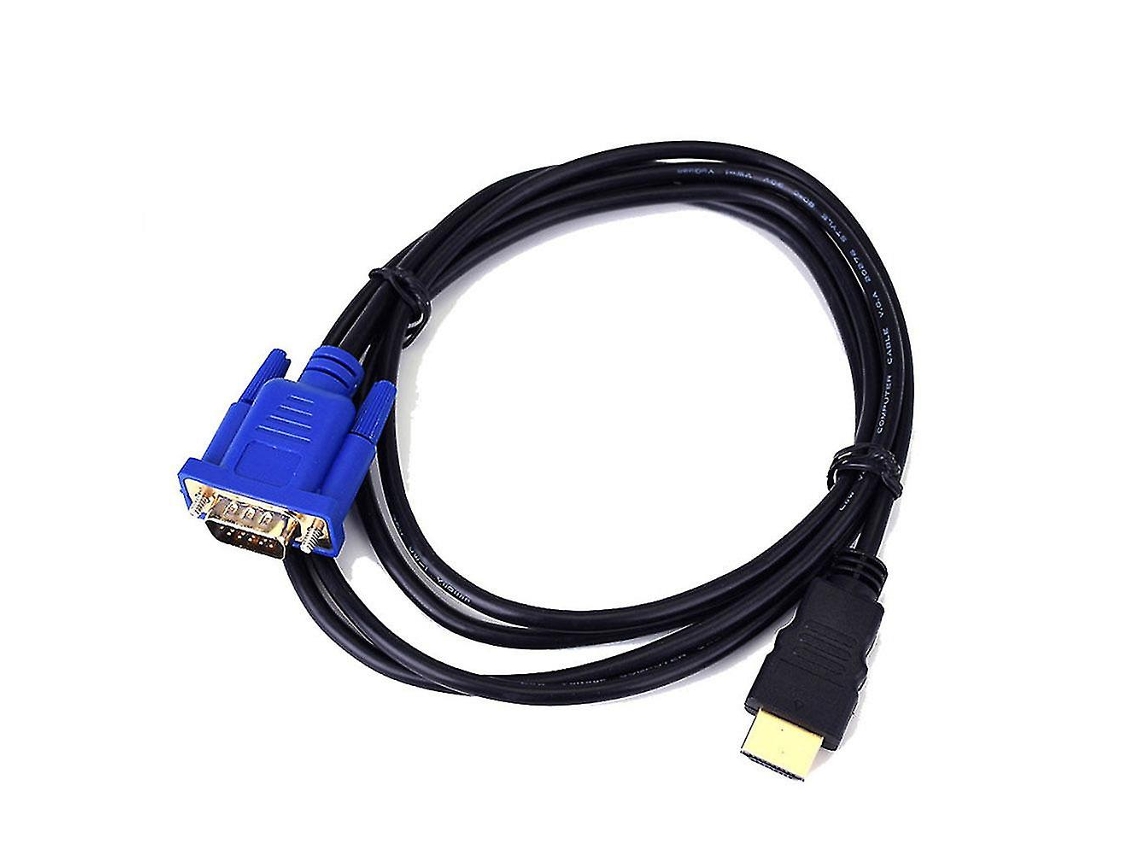 Cabo adaptador de vídeo macho para VGA macho compatível com HDMI Sinknap de 1,8 m (1080p) para HDTV DVD Slowmoose