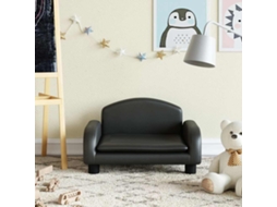 Vidaxl Sofá Infantil 50x40x30 Cm Couro Artificial Preto
