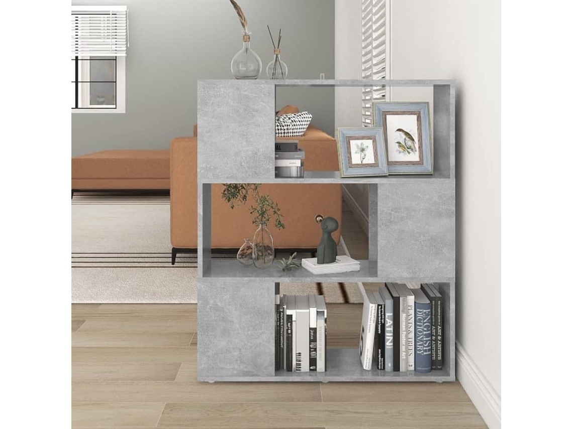 Vidaxl Estante/divisória 80x24x94 Cm Contraplacado Cinzento-cimento