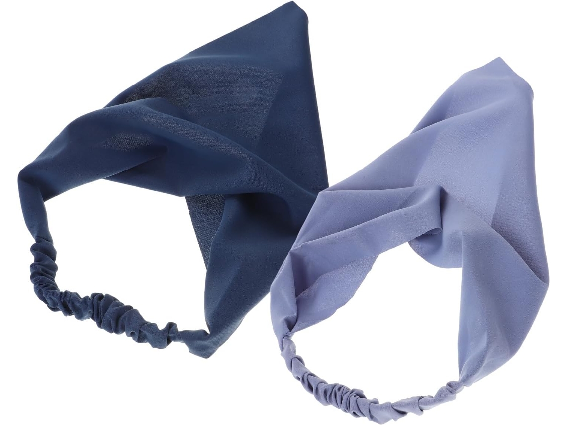 Faixa de cabelo triangular elástica feminina, pacote com 2 unidades.