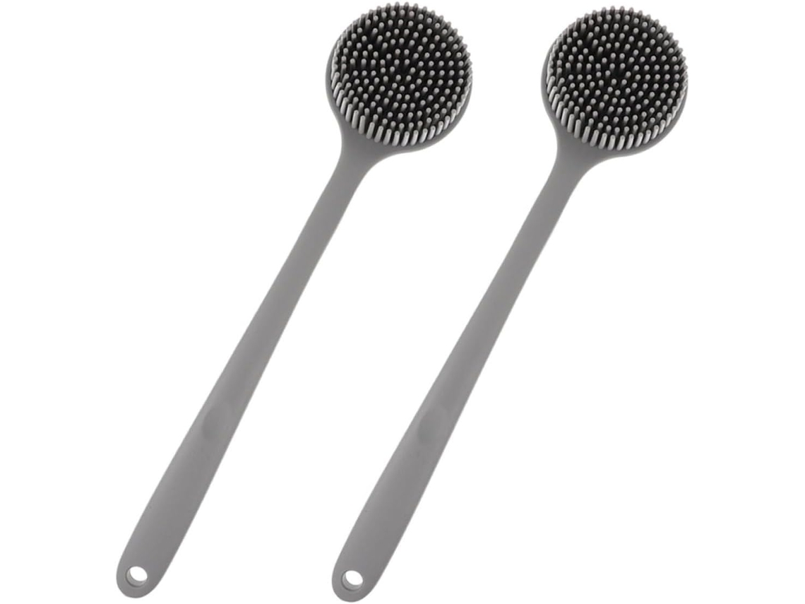 Conjunto De 2 Escovas Silicone Para As Costas Homoyoyo Com Cabo Longo, Escova Corporal Esfoliante Macia Para Todos Os
