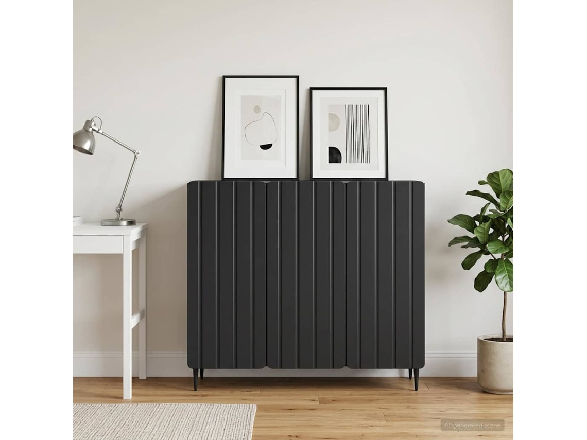 Vidaxl Buffet Preto 89 X 34,5 X 82 Cm Derivados De Madeira