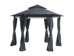 Cenador Beliani Portel De Acero Gris 350x350x270