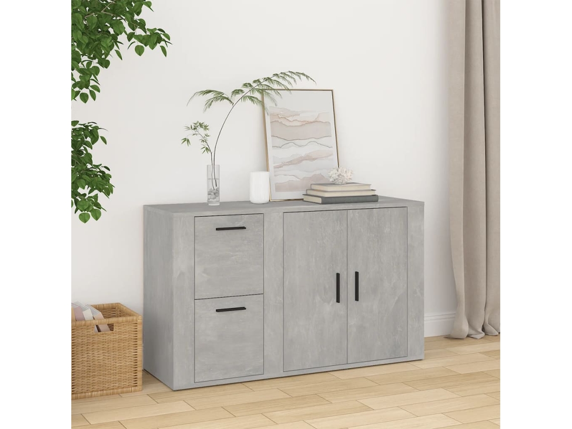 Aparador 100x33x59,5 cm Derivados de Madera Cemento Gris