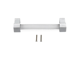 Puxadores De Gaveta De Acrílico Cristal 96mm Prata
