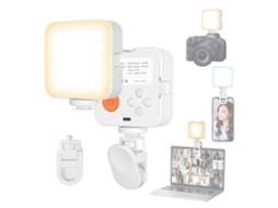 Luz Led Portátil Para Videoconferência Com Clip E Suporte, 3000k-6500k Ajustável, Bateria Integrada Para Câmera De Notebook