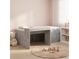 Vidaxl Cama Alta Para Crianças Com Mesa Cinzento Cimento 98.5 X 200 Cm