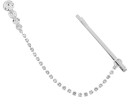 Acessório de Cabelo Chique Para Casamento Em Liga Prateada Com Detalhe Frontal Cristal Brilhante