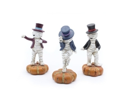 Enfeites de resina para Halloween, decorações adoráveis de múmia, enfeites de abóbora para festa de Halloween, 3 peças misturadas por Slowmoose