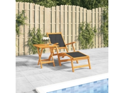 Vidaxl Cadeira De Terraço P/ Exterior C/ Mesa Acácia Maciça/textilene