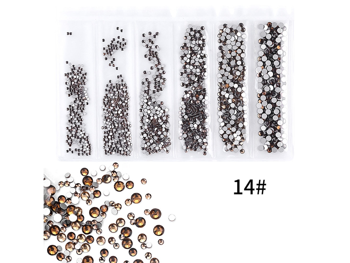 Piedras De Strass Para Unhas Coloridas Com 6 Gradeados - 1440 Peças Ferramentas Para Manicure Diy