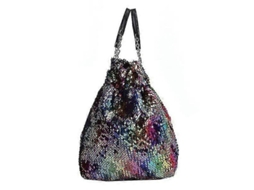 Bolsa De Asa Simple Com Cadeias Para Mulher De Lantejoulas Prata Bolsa De Cubo Com Cordão Para Compras Viagens Diárias Colorido