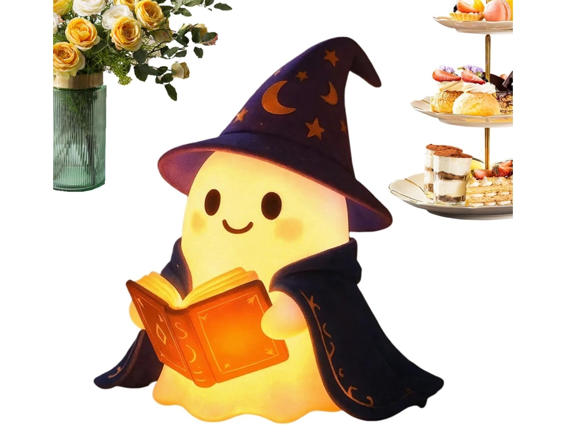 Luminária De Halloween, Estátua Fofa Livro Leitura