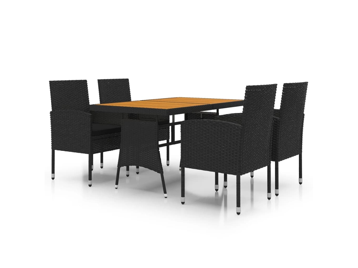 Outdoor Dining Set, Outdoor Dining Sets Vidaxl Preto Rattan / Vime (n/a)