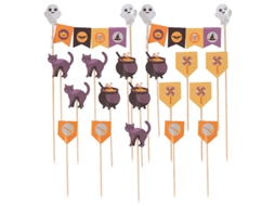 18 Unidades De Banner De Bolo De Halloween