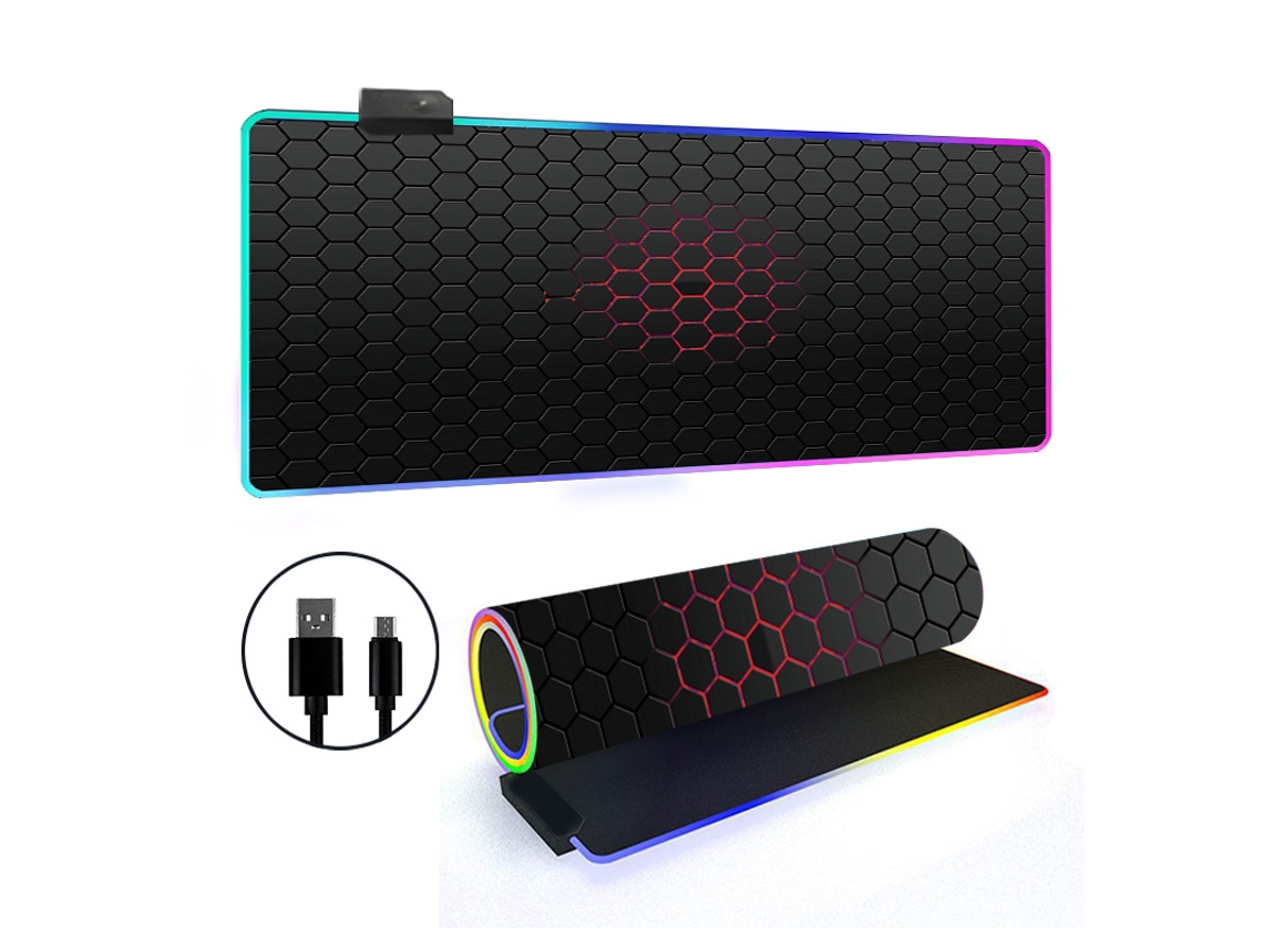Mousepad Com 14 Modos De Iluminação Rgb E Base Antiderrapante Brilvibera (estilo 13, 3007003mm)