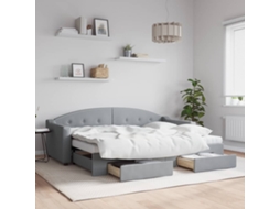 Vidaxl Sofá-cama C/ Gavetão E Gavetas 80x200 Cm Tecido Cinzento-claro