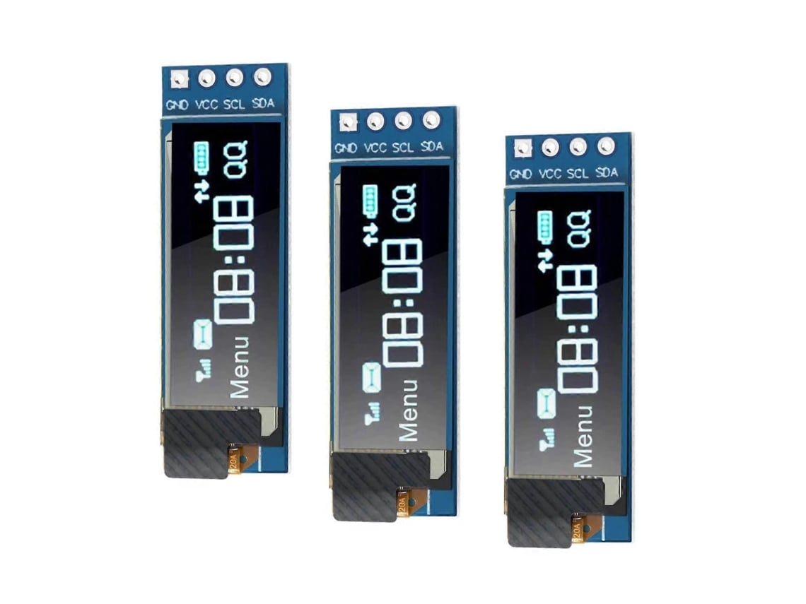 3 Peças De Módulo Oled De 0,91 Polegadas, Módulo De Display I2c, Driver De Módulo De Display Oled I2c, Dc 3,3v~5v (cor Da Tela Branca)