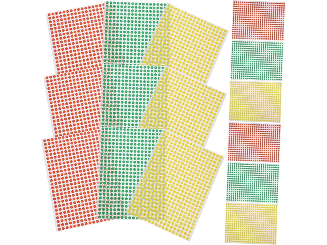 Pacote Com 15 Adesivos Redondos Em Formato De Bolinha Para Programação E Classificação, Ideais