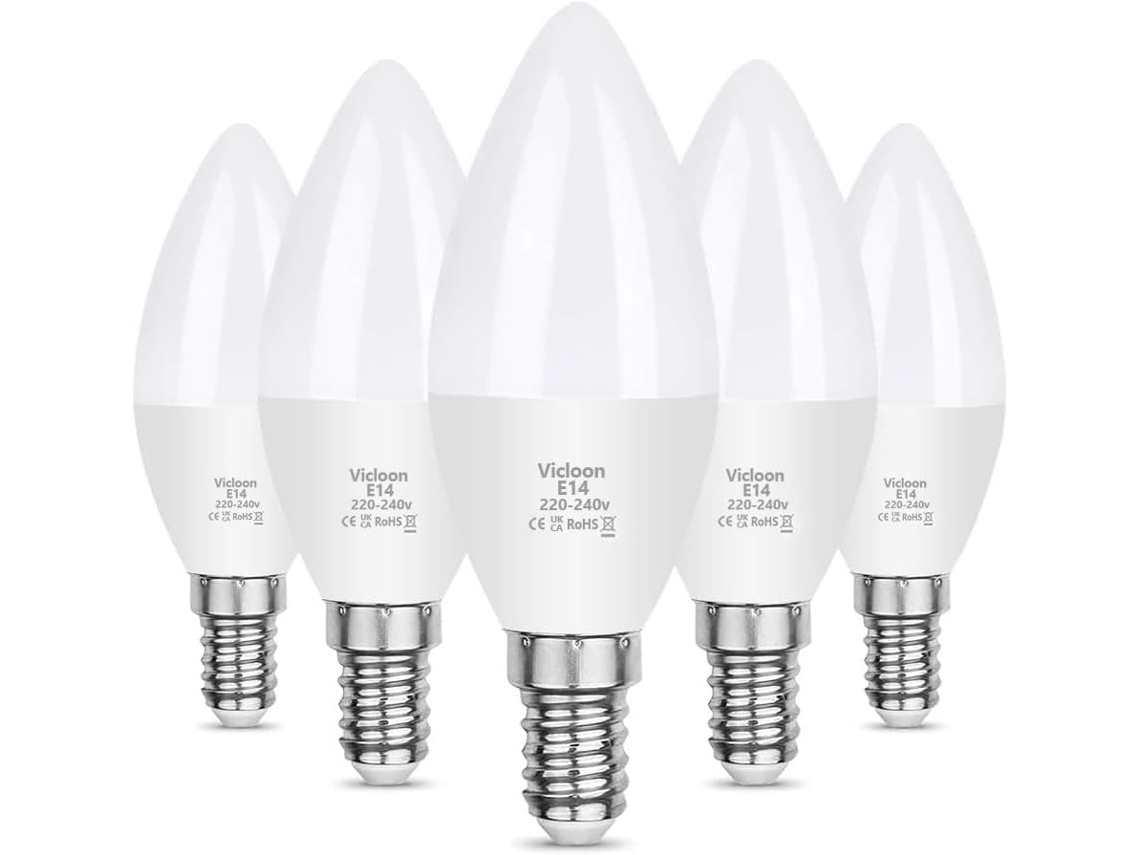 Lâmpada Led, 5 Unidades, Base E14, 5,5w, 40w, 6500k, 550lm, Para Uso Residencial, Comercial Ou Substituição De Fontes Convencionais