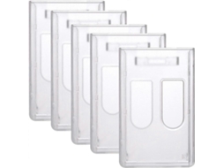 Vertical 2 Card Badge Holders Pesados Frosted Com Slots 5 Unidades