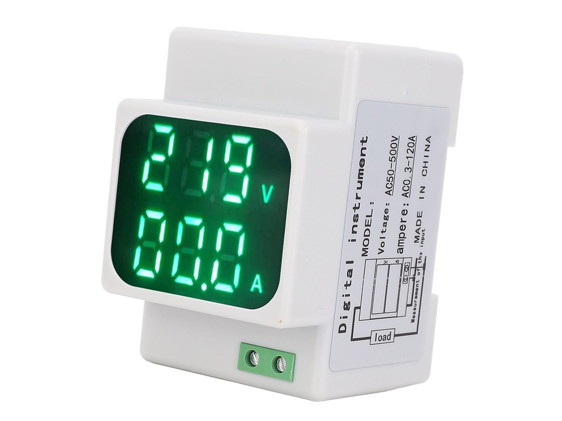 Medidor Digital Combinado De Tensão E Corrente Ca, Em Abs Com Display Led