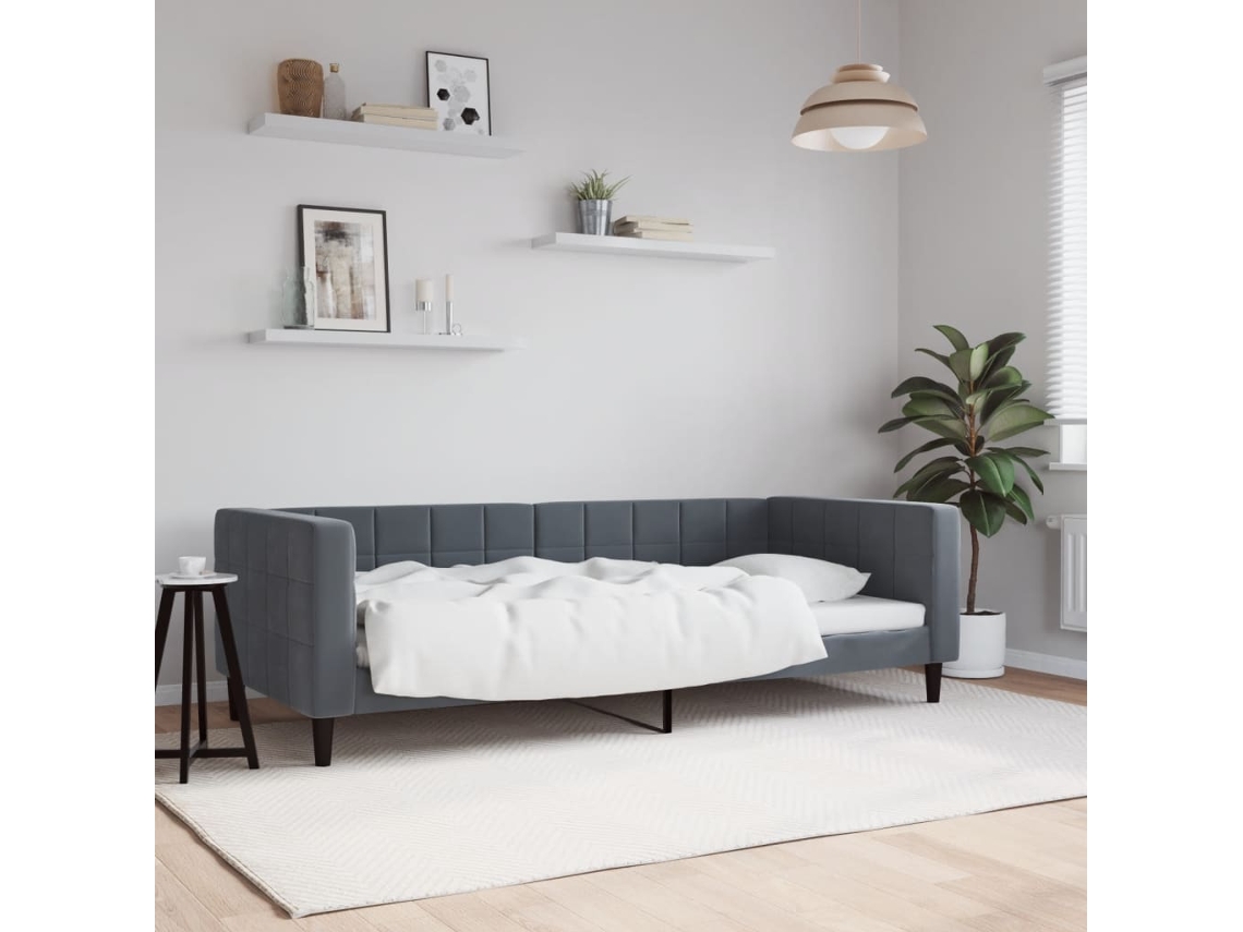 Sofá cama 90x190 cm Terciopelo Gris Oscuro