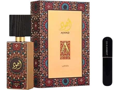 AJWAD Arabian Eau de Parfum para Mulher, 60ml, Notas Bergamota, Jasmim, Rosa, Canela e Baunilha Brinde Atomizador 5ml DRIKANBEST