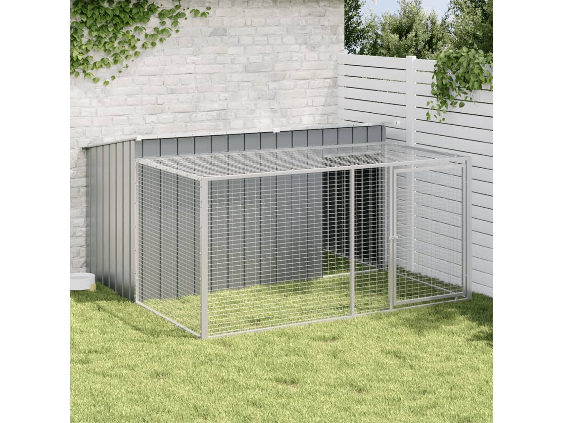 Vidaxl Casota Com Corredor Antracite 197x194x110 Cm Aço Galvanizado