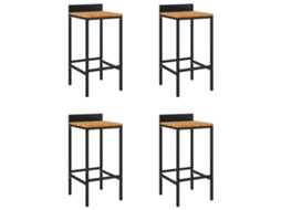 Bar Stool, Bar Stools Vidaxl Preto Rattan / Vime (40 X 44 X 86 Cm)
