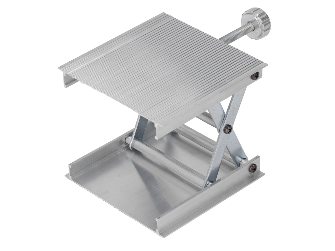 Plataforma Elevadora Manual Laboratório 90x90mm Altura Ajustável Ferramenta De Medição Prata