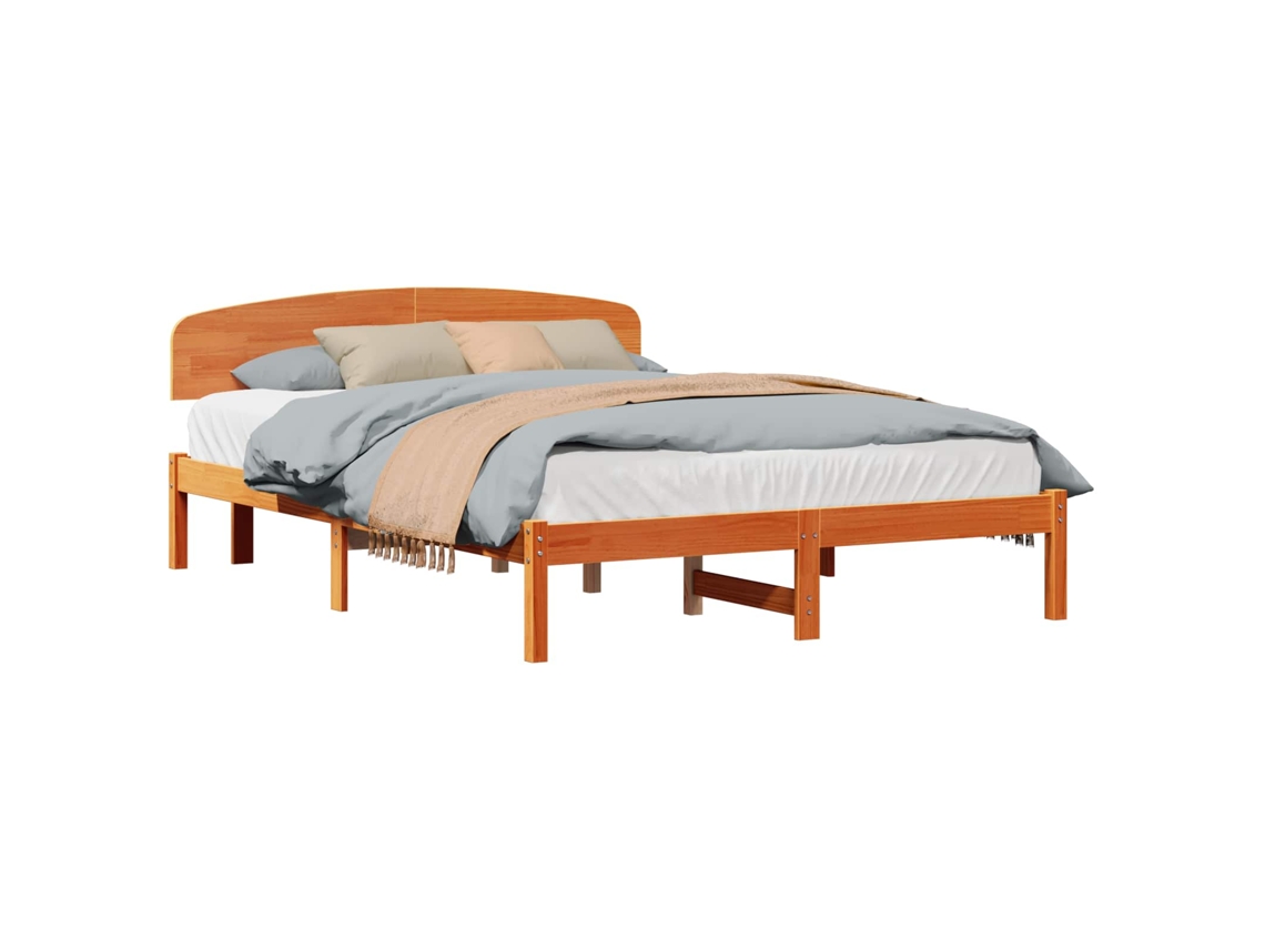 Estrutura da Cama com Cabeceira Marrom Cera 150x200 cm MAISON EXCLUSIVE