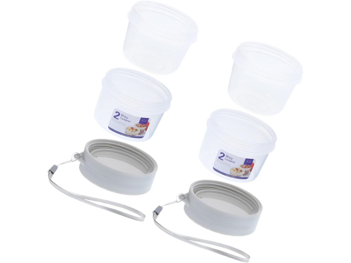 Kichouse Marmita De Plástico, Design Selado Com Dupla Camada, Capacidade De 150ml, Conjunto Com 2-unidades, Ideal Para