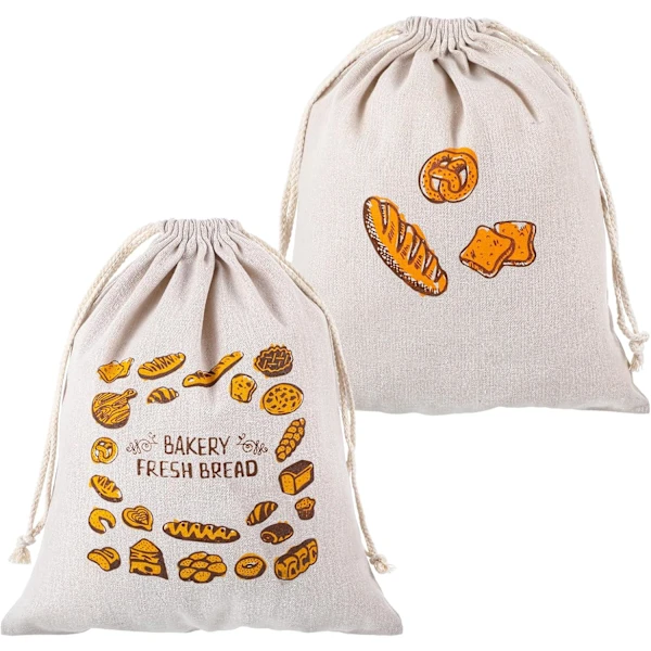 Saco Reutilizável Para Conservar Pão Caseiro, 38 Cm, 31 Cm, Fecho Com Cordão, Para Fermentação Natural, Baguetes E Produtos De Padaria