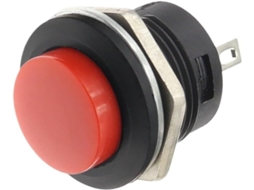 Interruptor De Botão Pressão Momentâneo Spst Com Tampa Redonda, Vermelho, R13-507, Ca 6a 125v, 3a 250v, 6 Unidades