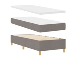 Conjunto 1 Cama Box Vidaxl Castanho-acinzentado Poliéster (200 X 80 Cm)