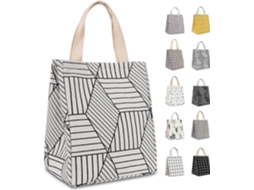 Bolsa de Almoço Isolada para Mulheres, Homens, Adultos e Crianças, Material Alimentar Leve, Impermeável com Zíper e Alça Resistente