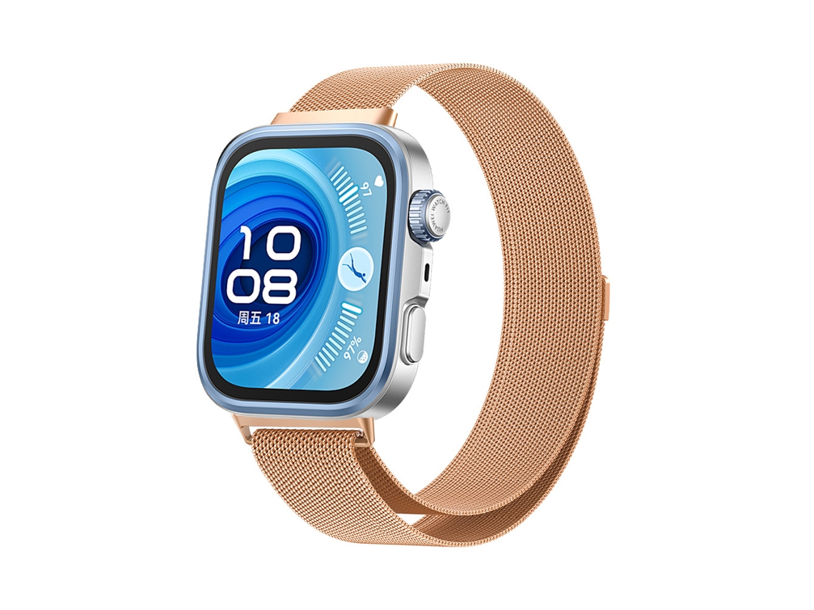 Pulseira de substituição em aço inoxidável para Huawei Fit 4 Pro rosa ouro HEXINYIGJLY