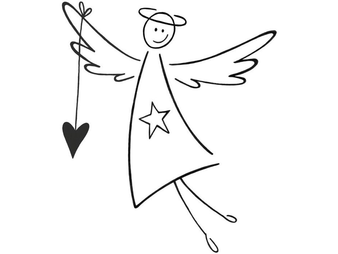 Tampon De Madeira Anjo 6x7cm Rayher