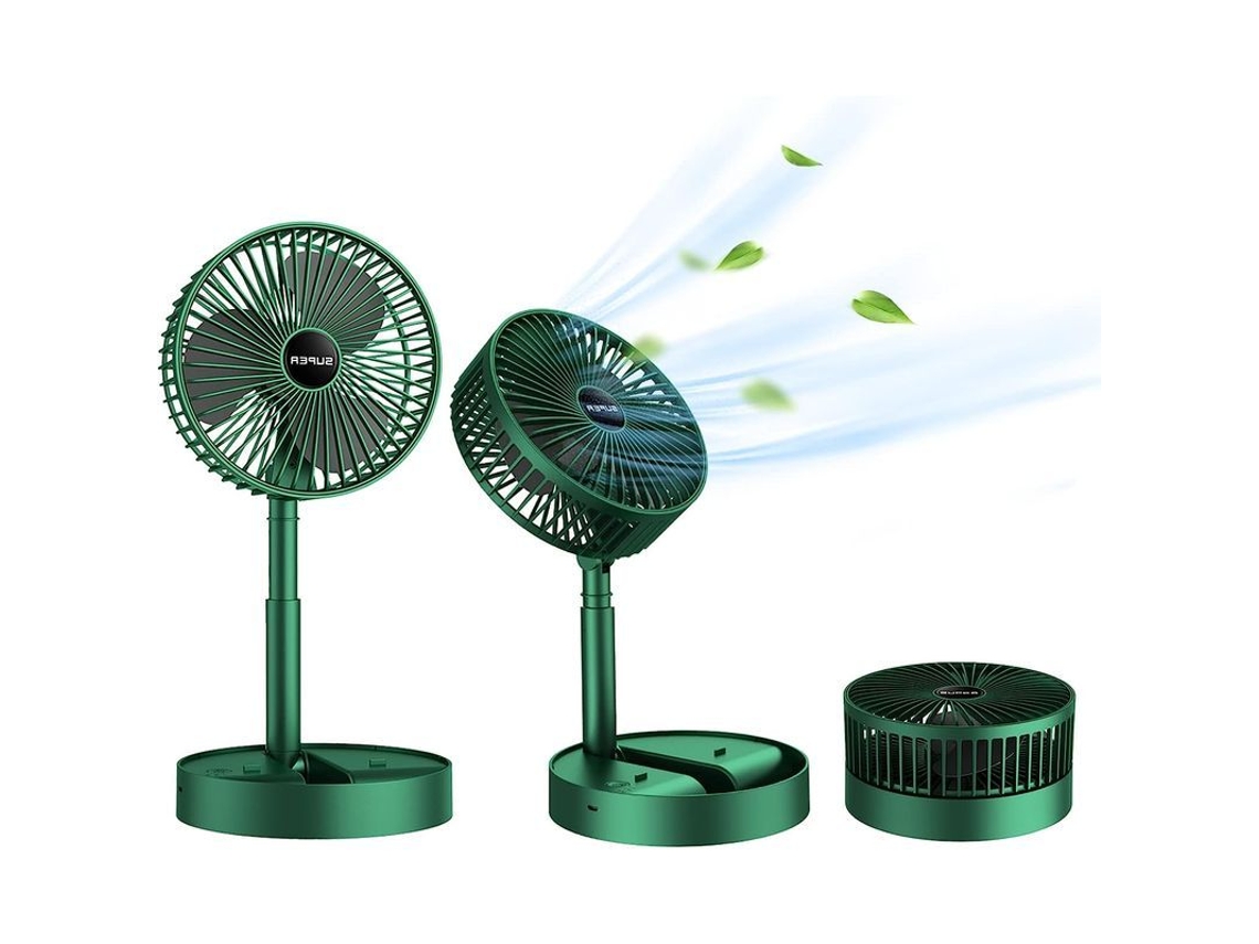 Ventilador de mesa portátil USB recarregável silencioso plegável 3 modos velocidade ajustável