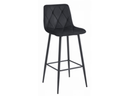 Banqueta Nado Veludo Preto / Pernas Pretas X 1 Leobert