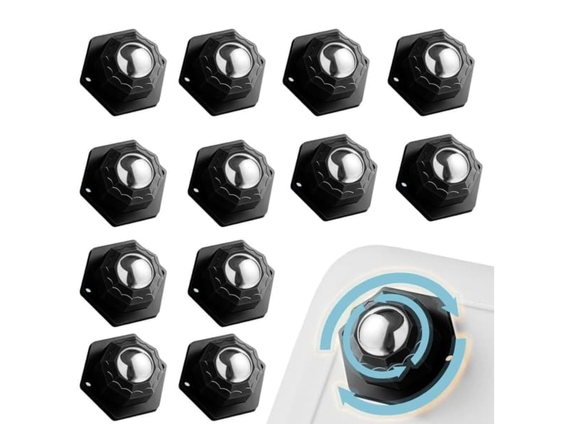 Conjunto De 12 Rodízios Reforçados Para Móveis, Com Rotação De 360º, Alta Capacidade De Carga, Fácil Montagem, Design Plano, Ideai Aquaforge