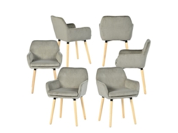 Conjunto de 6 Cadeiras de Sala de Jantar Estilo Escandinavo MEUBLES COSY