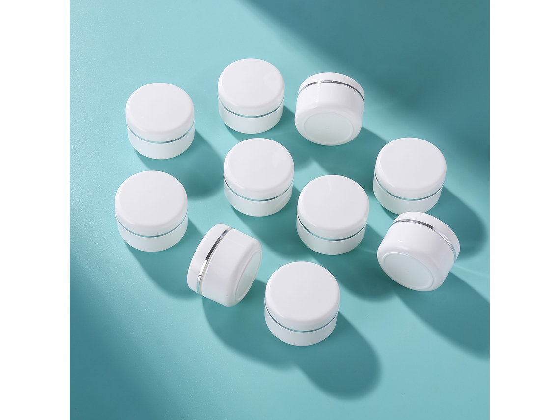 10 Vasos Redondos de 20ml com Tampas de Rosca MDUG (branco)
