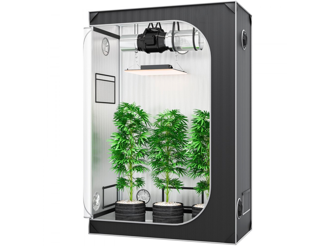 Tenda De Cultivo Interior 122x61x183cm Com Estrutura Em Aço, Tecido Mylar E Acessórios Tekmaquinas
