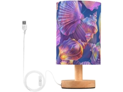 Luminária De Mesa Mnsruu Para Quarto, Sala De Estar E Cabeceira, Em Formato De Conchas Néon Coloridas Com Portas